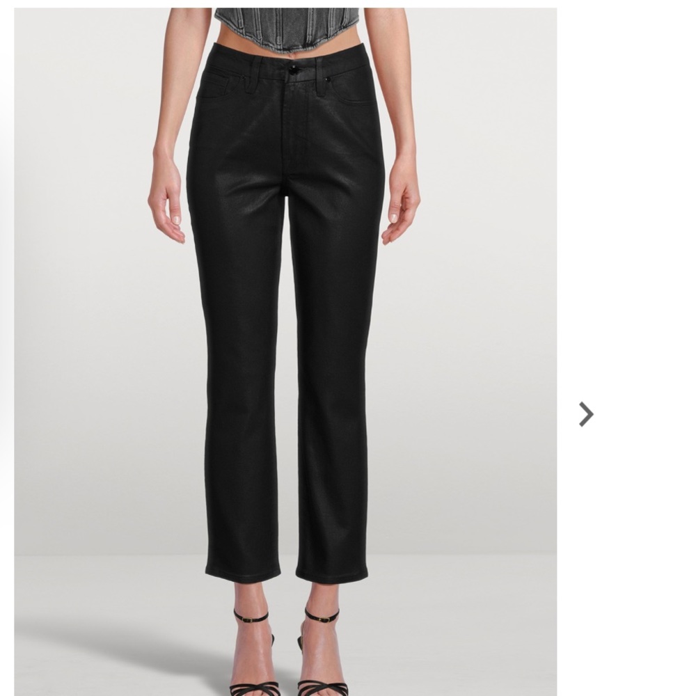 GOOD AMERICAN Black Good Classic Coated Skinny Jeans